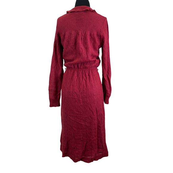 Vintage 1970s Burgundy Knit Midi Dress by C&A – Size 6/42 - Picture 10 of 14